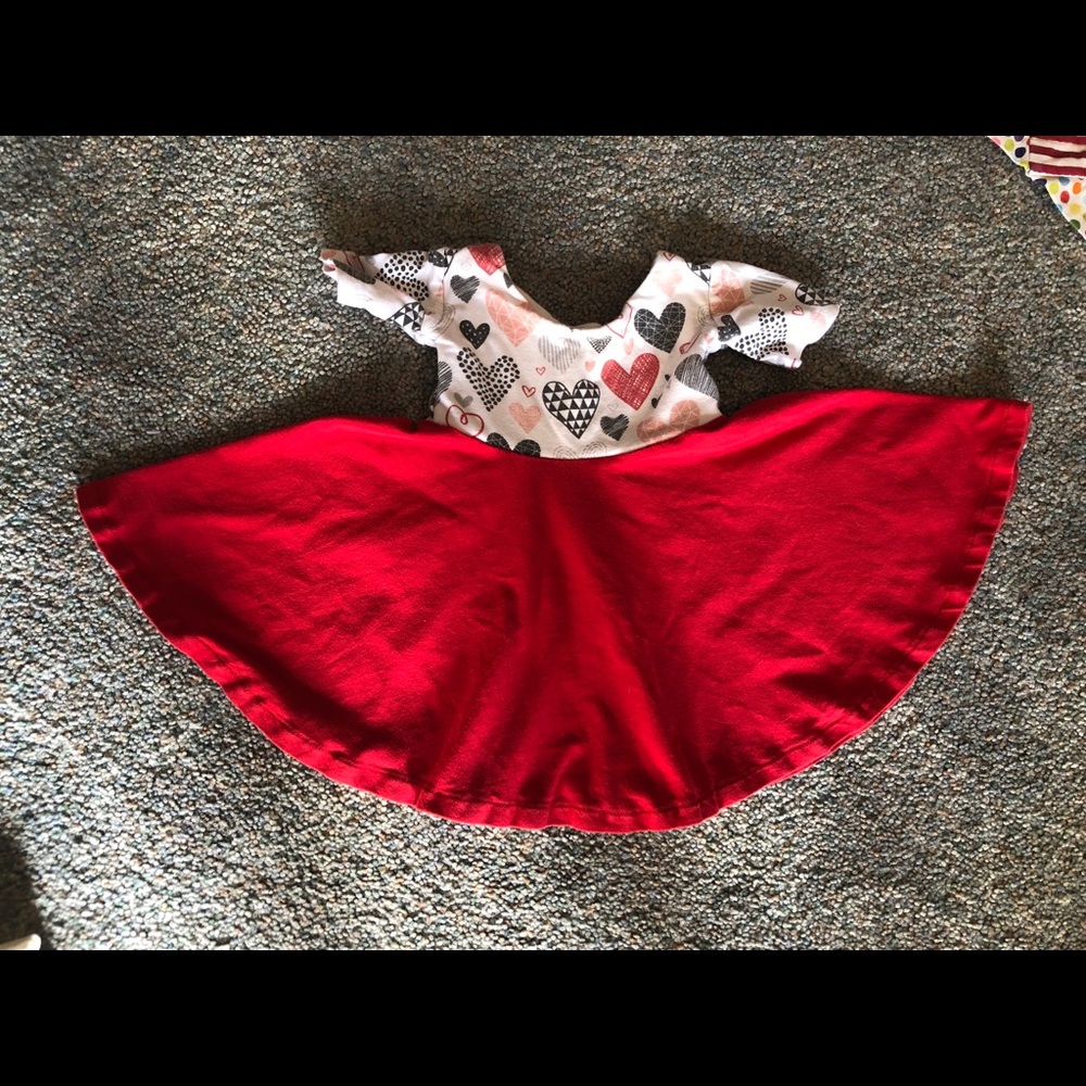 Homemade Baby Heart Valentine’s Dress 6-9 Months